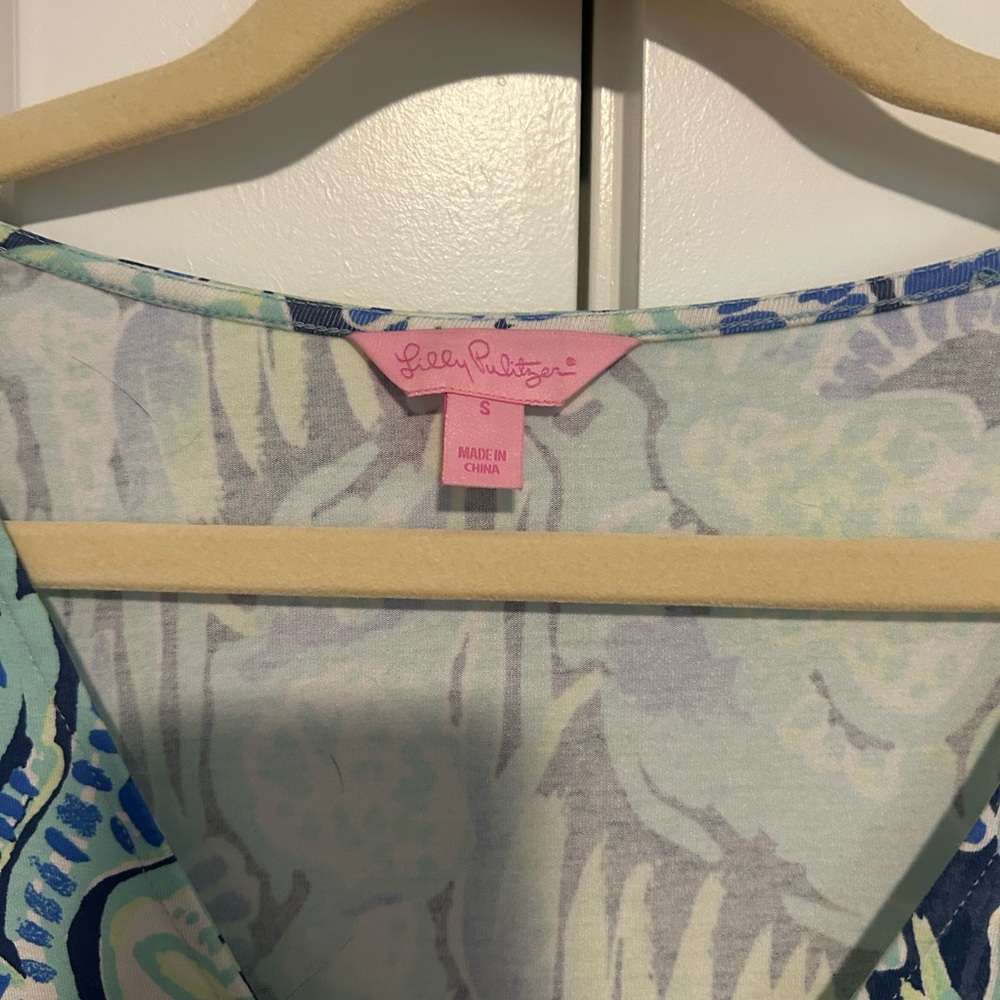 Lilly Pulitzer Blue and Green Jumpsuit with Watercolor Print - Picture 2 of 7